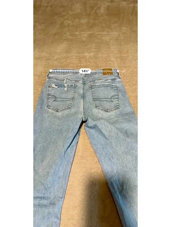 American Eagle Next Level Stretch Light Wash Distressed Flare Jeans - Image 5