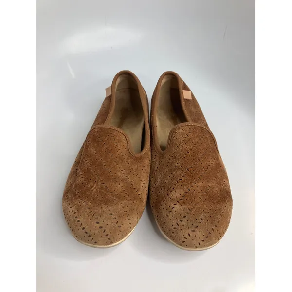 Spenco Siesta Loafers Womens 7.5 Brown Good Suede Laser Cut Perforated Slip On - Image 2