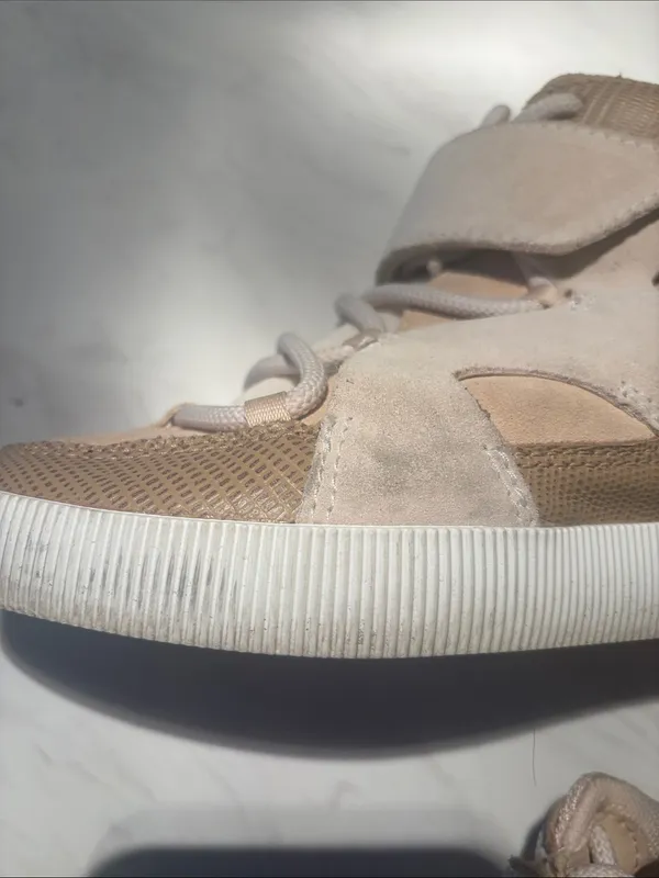 Sorel Beige High-Top Bootie Sneakers with Strap - Image 4
