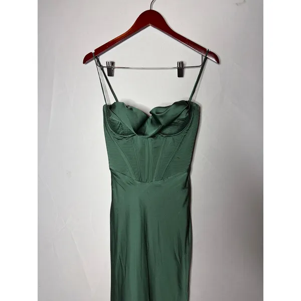 House Of CB Charmaine Corset Maxi Dress in Forest Green XS - Image 9