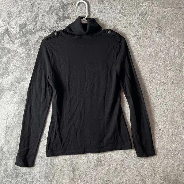 Aldo Martins Black Turtleneck Sweater Button Detail Ribbed Collar Minimalist 6‎ - Image 4