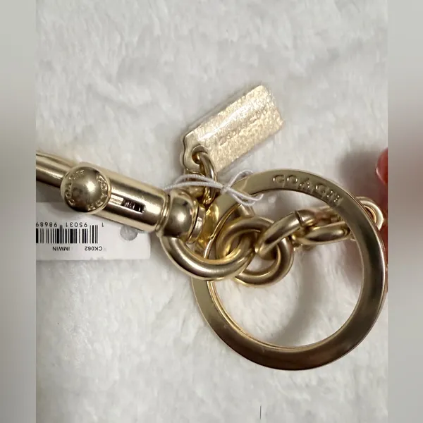 Coach Resin Gummy Bear Bag Charm Gold/Wine CK062 Keychain - Image 6