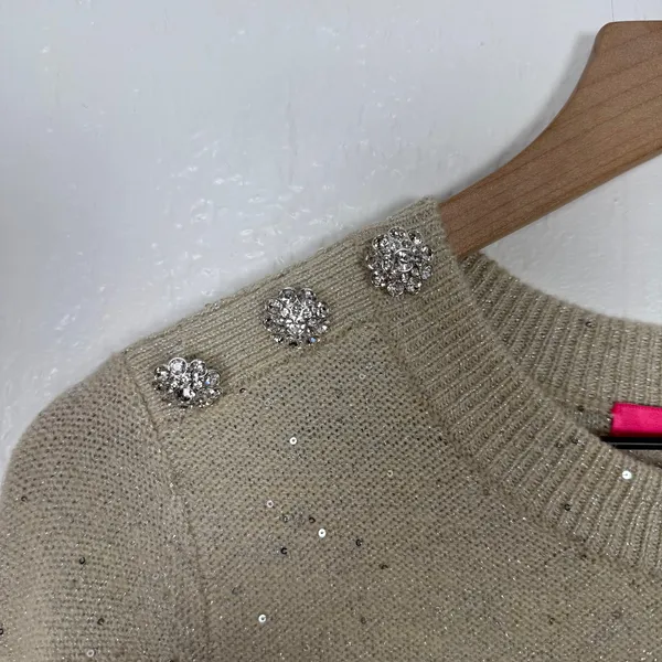Lilly Pulitzer Morgen Sequin Metallic Pullover Sweater Size Large - Image 2