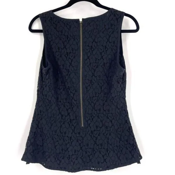 Banana Republic Lace‎ Overlay Career Blouse Sleeveless Back Zip Size 8 medium - Image 3