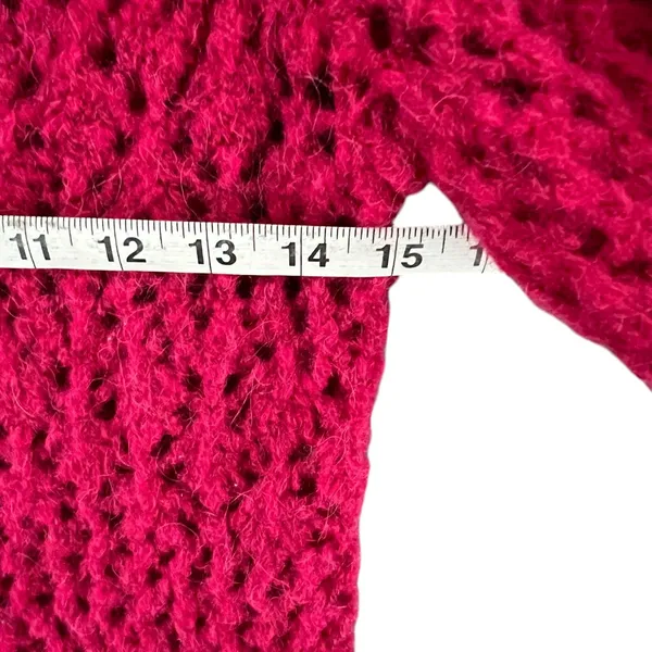 Joie Vara Alpaca Blend Cardigan Sweater Womens XS Pink Open Knit Feminine Cozy - Image 6