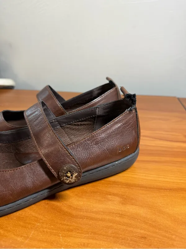 B.o.c. Brown Mary Jane Style Clog Loafer Comfort Shoe Button Slip On Brown 10 - Image 2