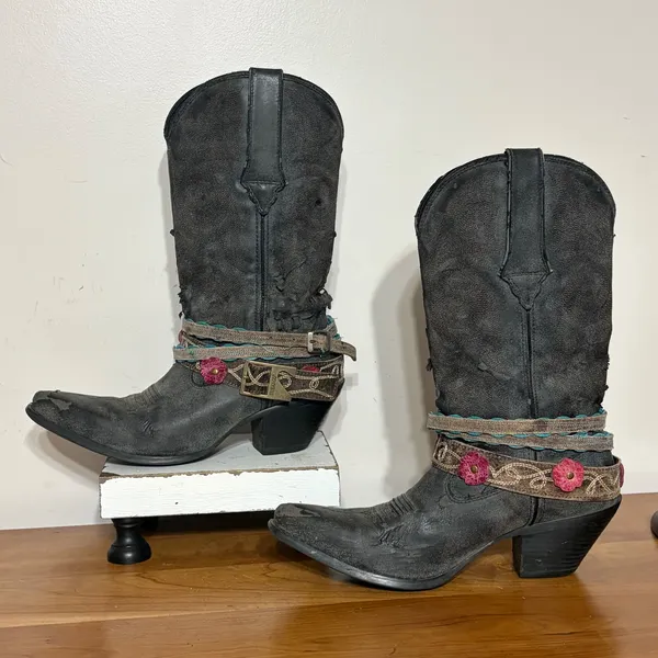 Durango Womens 12in Lifestyle Western Boots Black Distressed DCRD146 Size 8.5M - Image 2