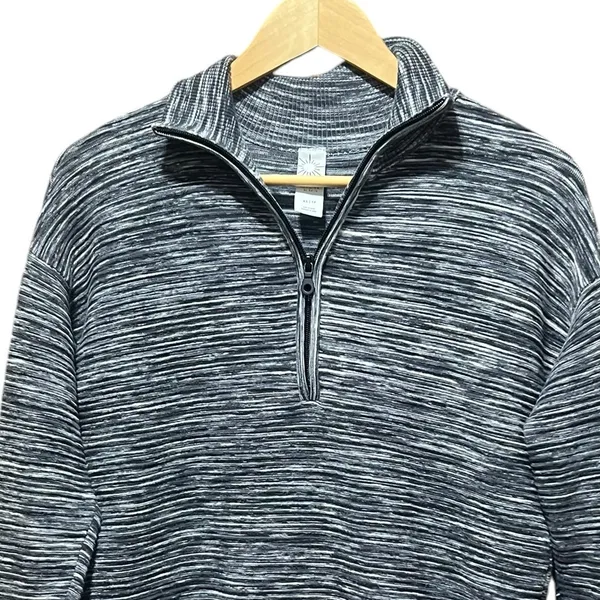 OFFLINE‎ By Aerie Home Stretch Quarter Zip Sweater Black Size Oversized XS - Image 4