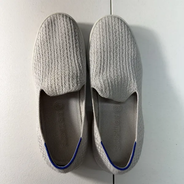 Rothy's Size 9 The Original Slip‎ On Sneaker Diamond Twill Women's Gray Shoes - Image 8