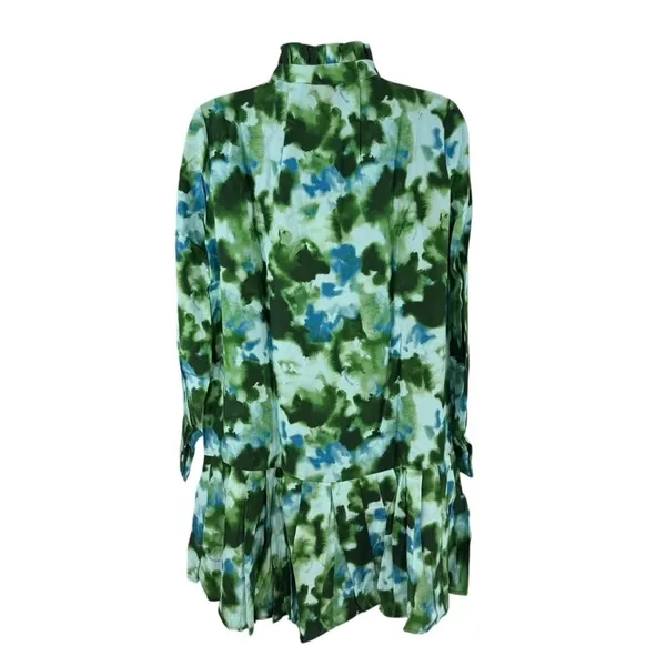 Tuckernuck Deep Lagoon Tate Mini Dress XS NWT Green Blue Floral Shirt Dress - Image 6