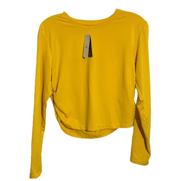 Baleaf Womens Long Sleeve Workout Top Cropped Athletic Shirt Yellow Medium - Image 6