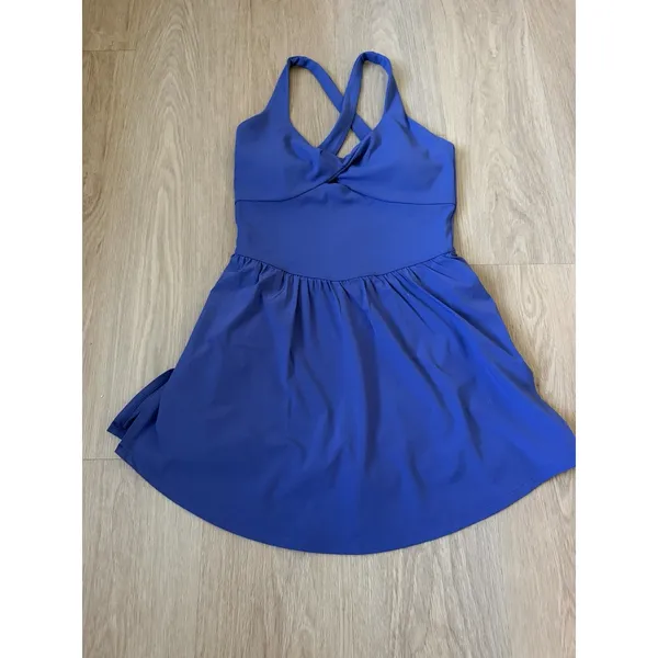 Nwot FABLETICS WOMEN'S DAYDREAMER CLASSIC MINI DRESS Small IN Velvet Dawn Blue - Image 4