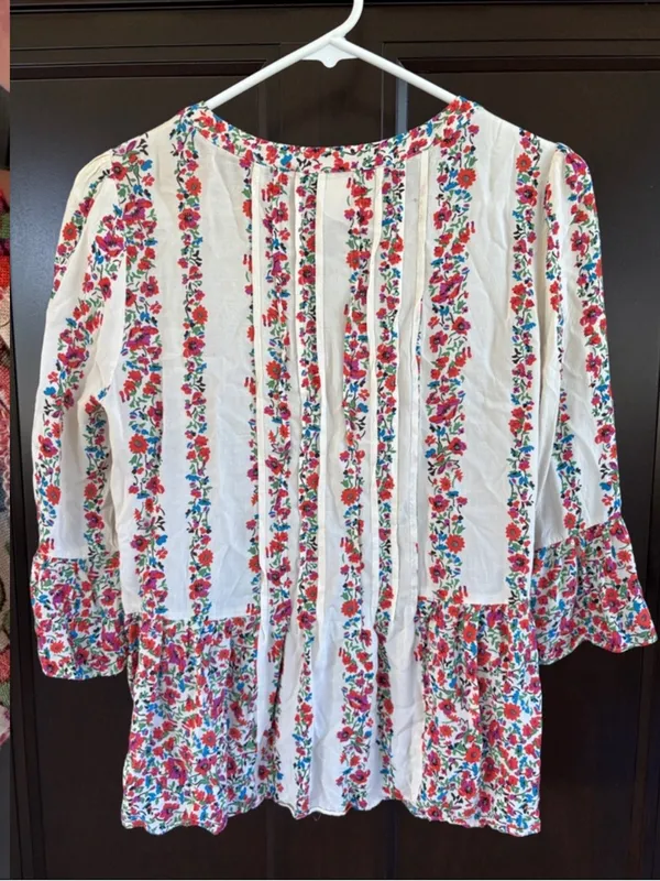 Anthropologie Maeve Hiver Floral Crochet Lace Panel Top Size 6 - Image 8