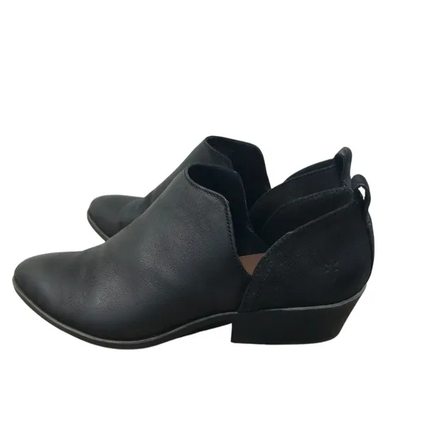 FRYE Rowen Slip-On Cut-Out Leather Ankle Boots Women 8 Black Western Versatile - Image 3