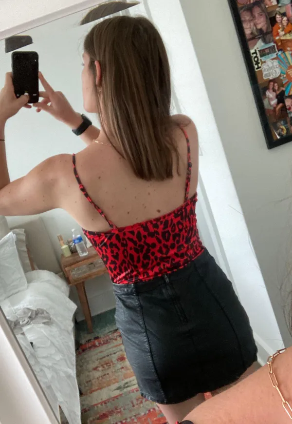 Red Leopard Bodysuit Size XS - Image 2