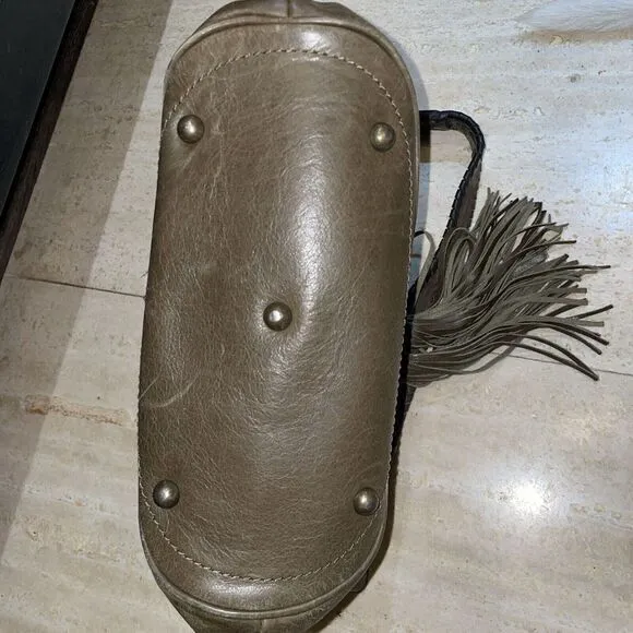 Patricia Nash Bohemian Style Italian Leather Bucket‎ Handbag Brown - Image 8