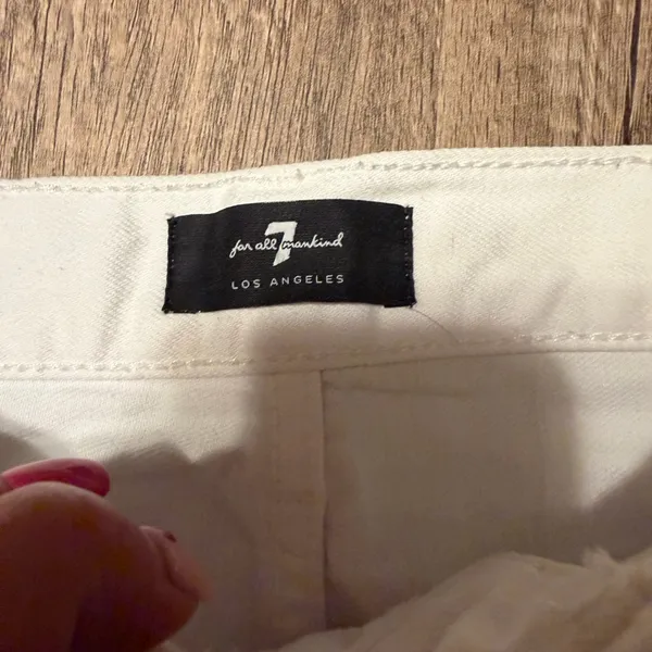 7 For All Mankind White Denim Mini Skirt Size 28 - Image 3