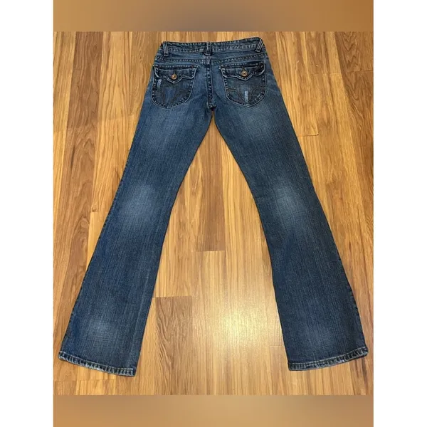 Seven7 Flare Lowrise Jeans Size 26 Iconic "7" branding back pocket - Image 2
