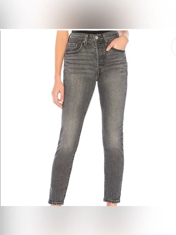 Levi’s Premium 501 Skinny Jeans Gray Black Wash W28 L28 - Image 15