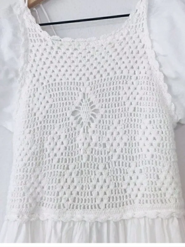 ZARA NWT Linen crochet Maxi Dress Size Small - Image 12
