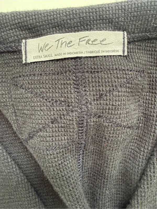Free People Black We The Free All Nighter Thermal Cropped Top Size XS - Image 5