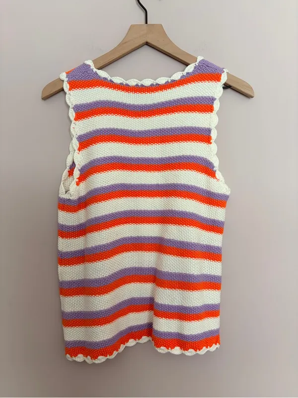 FRNCH Paris Striped Sleeveless Sweater Tank - Image 3