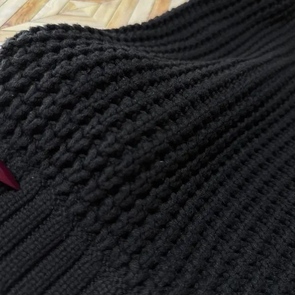 J.Crew Black Turtleneck Button Chunky Knit Poncho Sweater XS Roll‎ Neck Cotton - Image 13