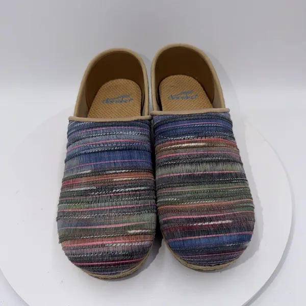 Dansko Jute Pro Weave Vegan Clog Rainbow Multi Stripe Slip On Shoe Size 37/7 - Image 3