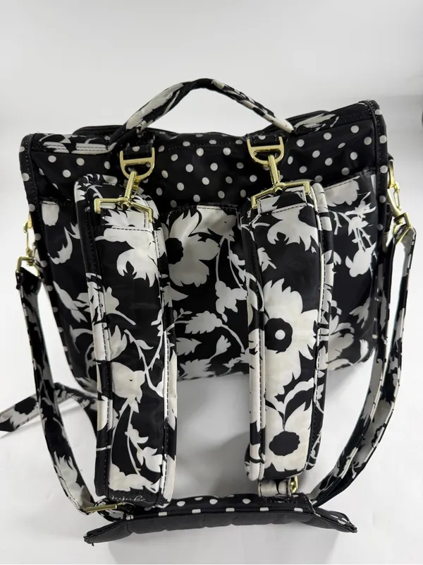 JuJuBe BFF Convertible Diaper Bag Backpack Black White Floral Polka Dot‎ Pad - Image 2