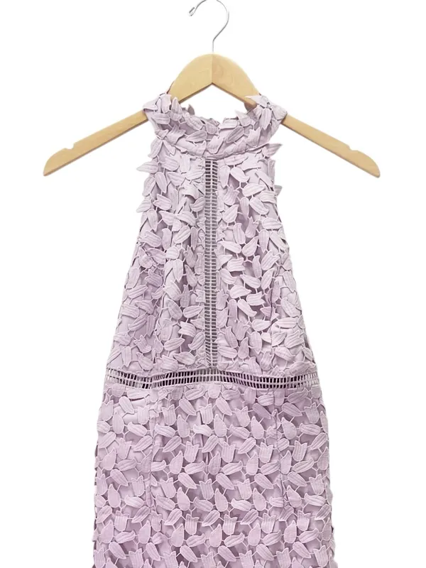 NWT Bardot Gemma Dress US 6 Orchid Purple Lace Halter Open Back Cocktail Wedding - Image 5