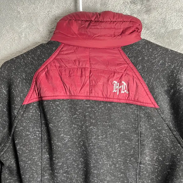 Harley Davidson Small Red Black Lightweight Full Zip Jacket Motorcycle Biker - Image 4