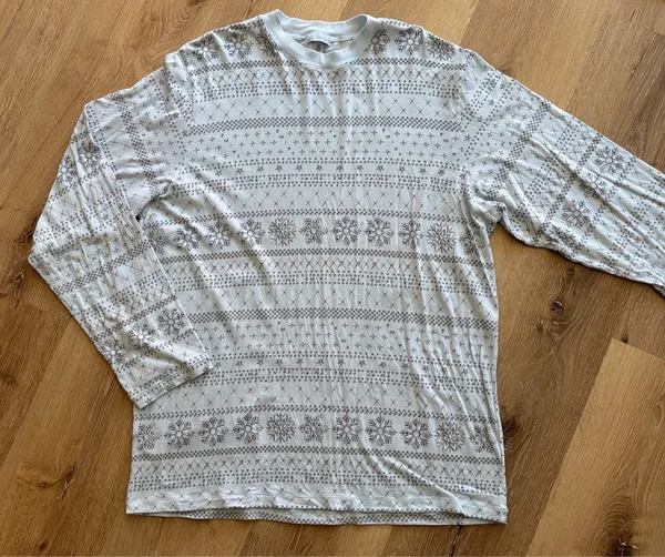 SKIMS limited edition glacier fair isle boyfriend long sleeve and boxer set - Image 6