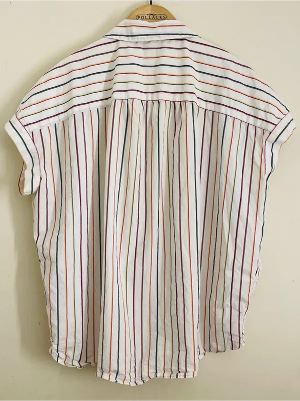 Madewell Central Shirt Oversized Button Front Top Multicolor Sadie Striped L - Image 5