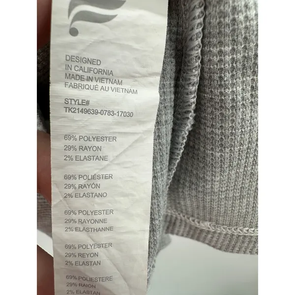 Fabletics Top‎ Women SMALL Light Grey Heather Tinsley Waffle Sleeveless Tank - Image 7
