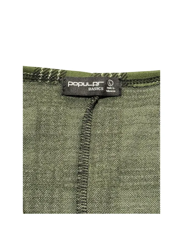 Popular Basics Green Plaid Bodycon Dress Womens Size L Sleeveless Stretch Casual - Image 3