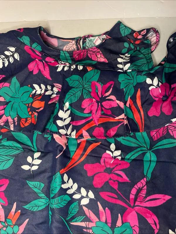 Isabel Maternity by Ingrid & Isabel Womens Floral Shirt Blouse Open Shoulder L - Image 3