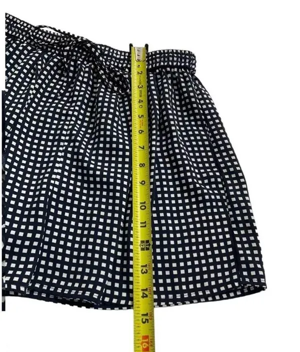 J. Crew Mercantile Blue & White Checked Drawstring Shorts Women's Sz XS | 18-831 - Image 5