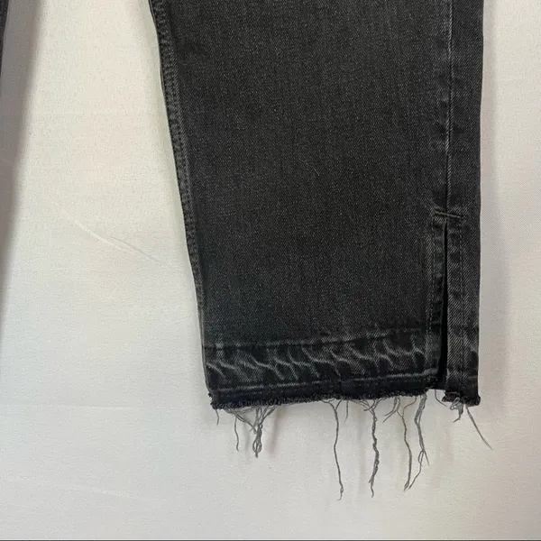 Free People Lita Black Distressed Straight Leg Jeans 26‎ - Image 7
