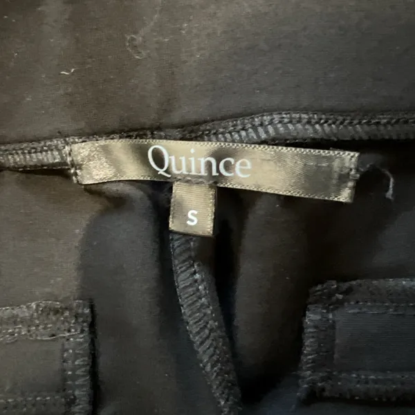 Quince Womens Ultra-Stretch Ponte Straight Leg Pants Black‎ Pull On Capsule - Image 5