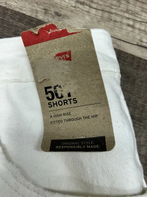 NWT LEVI’S 501 Denim Cutoff Jean Shorts Women’s Size 32 Off-White Button-fly - Image 11