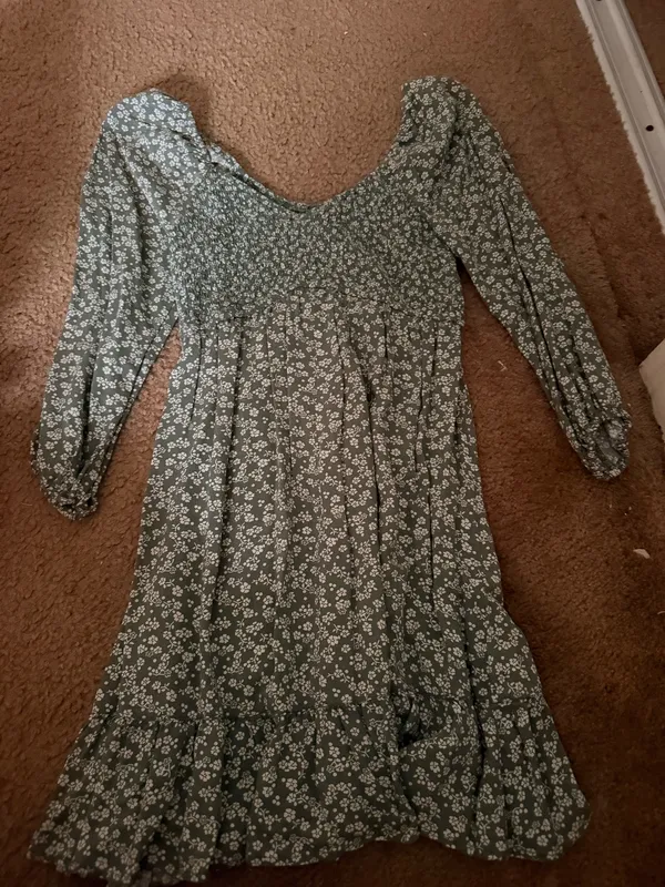 Hollister Green Floral Dress Mini - Image 2