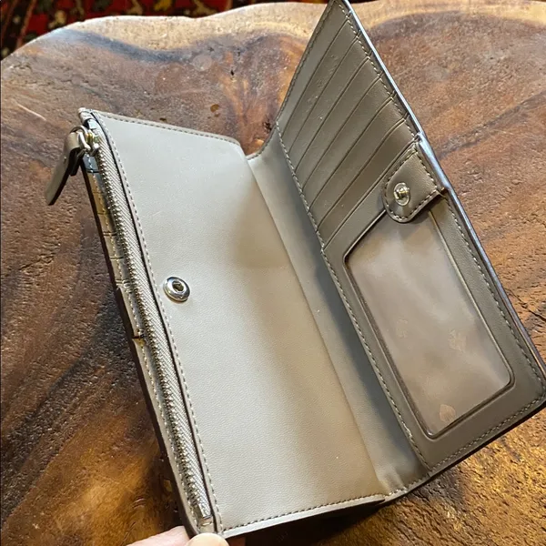 Kate Spade NY Patterson Drive Braylon Bifold Snap Wallet Gray Leather - Image 3