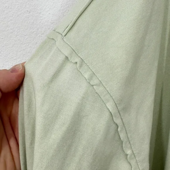 1.State Pastel Mint Green Cotton Long Sleeve Top with Pocket Round Neck Casual‎ - Image 4