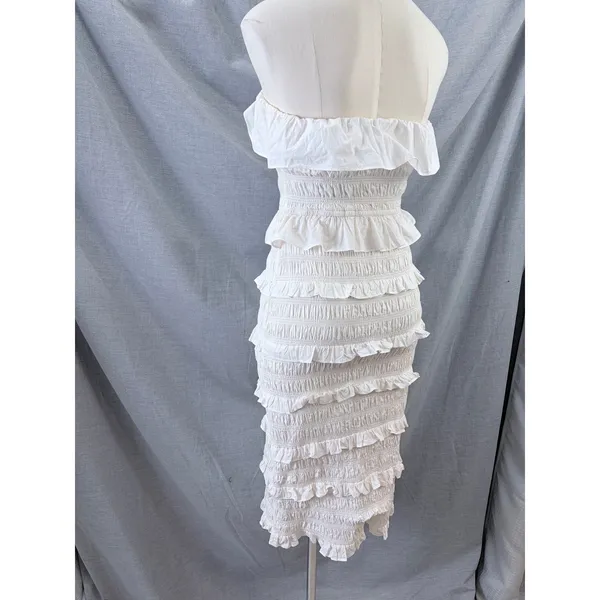 Cleobella Cream Smocked Midi Dress Sleeveless Ruffle‎ S Romantic - Image 2