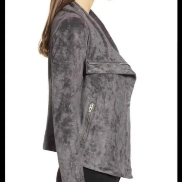 BlankNYC Faux Suede Zip Up Moto Jacket Size Medium - Image 3