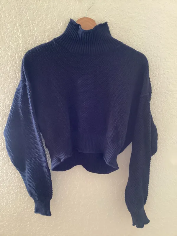 Free People Navy Blue Hailee Sweater Skirt Set - Image 4