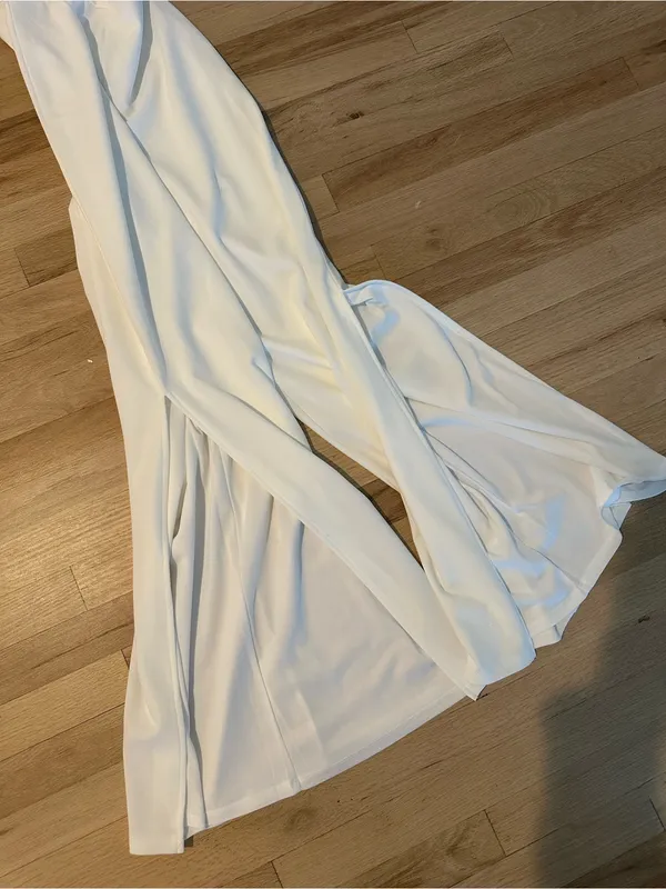 High-Waist Wide Leg Women’s Pants - White - Image 4