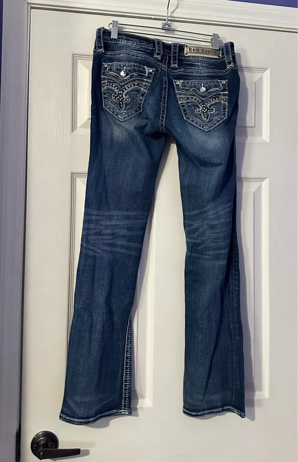 Rock Revival Bliss Dark Indigo Bootcut Jeans are a size 27. - Image 2