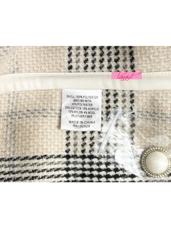 Lovers Friends Natalia Faux Fur Reversible Jacket Ivory Teddy Tan Plaid Coat XS - Image 13