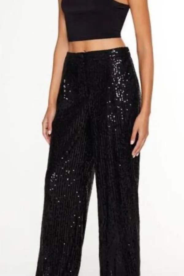 Forever 21 Black Wide Leg Sequin Pants - Size XS - NWT - Image 3